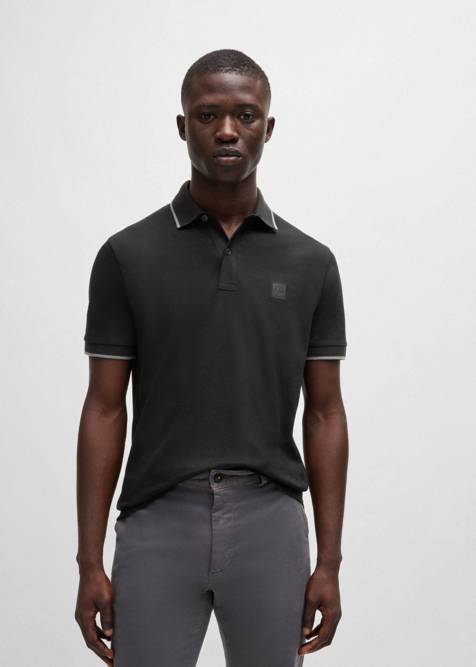 Polo BOSS noir homme | Georgespaul                 