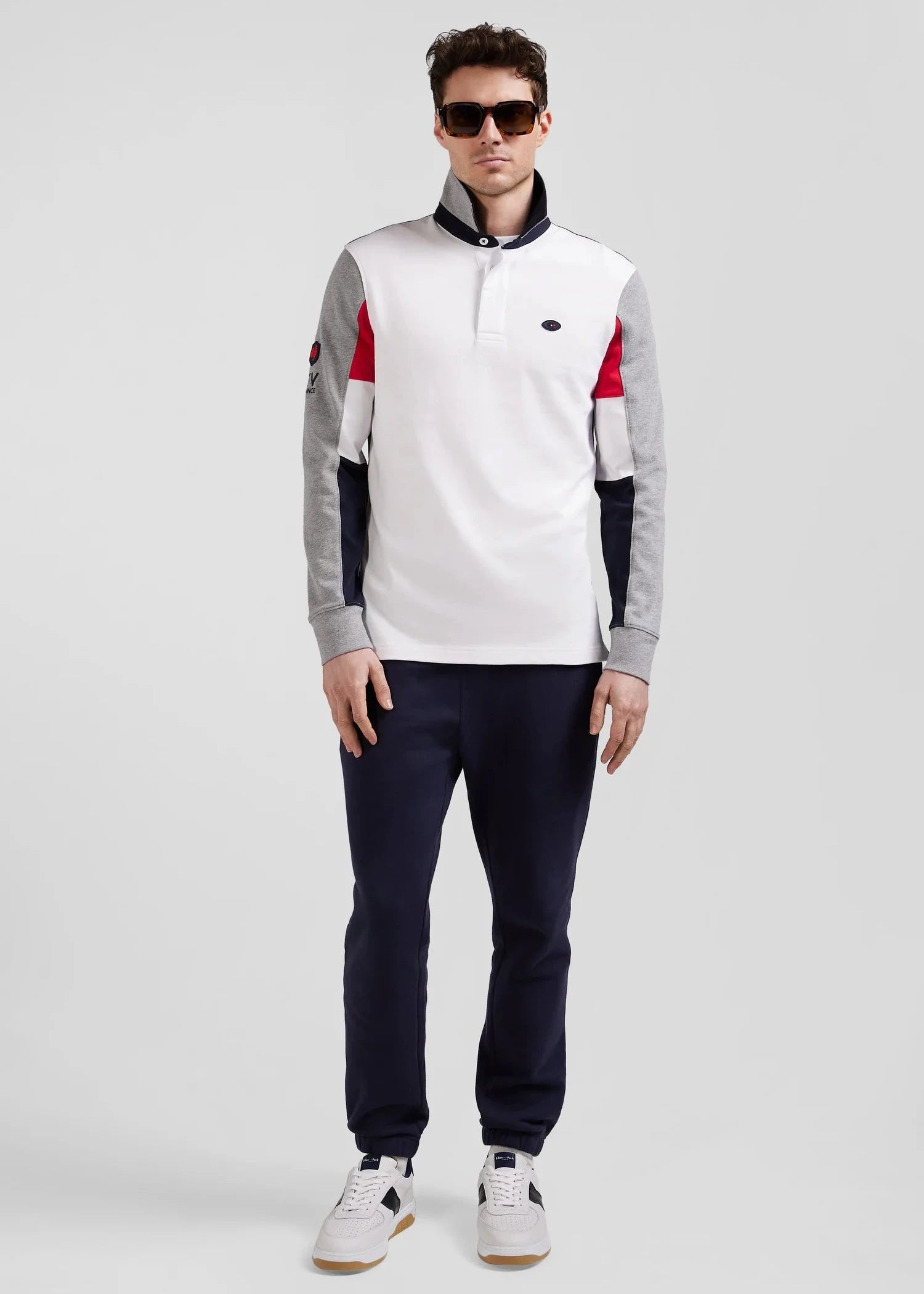 Polo manches longues Eden Park blanc | Georgespaul 