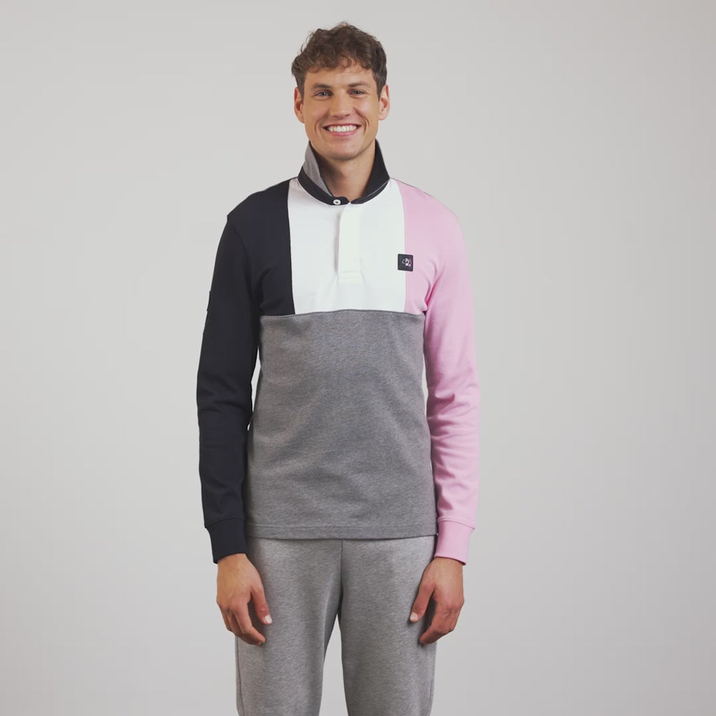 Polo homme manches longues Eden Park gris en coton I Georgespaul