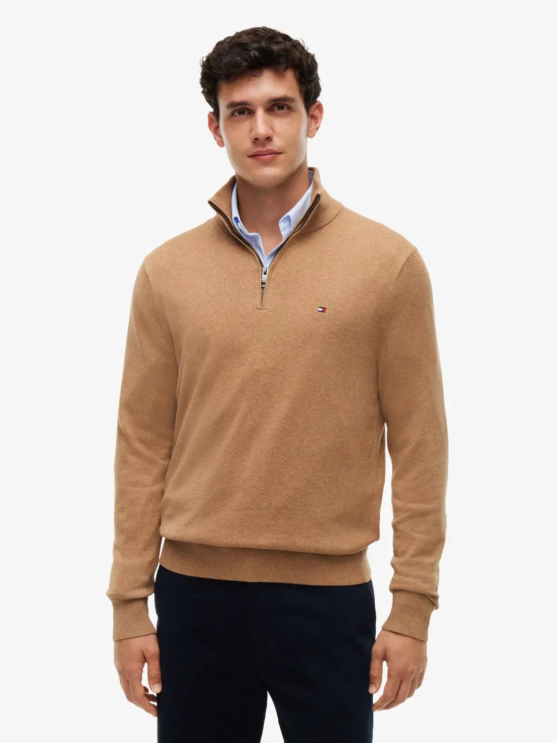pull-camionneur-tommy-hilfiger-beige-face-MW0MW28049A1L