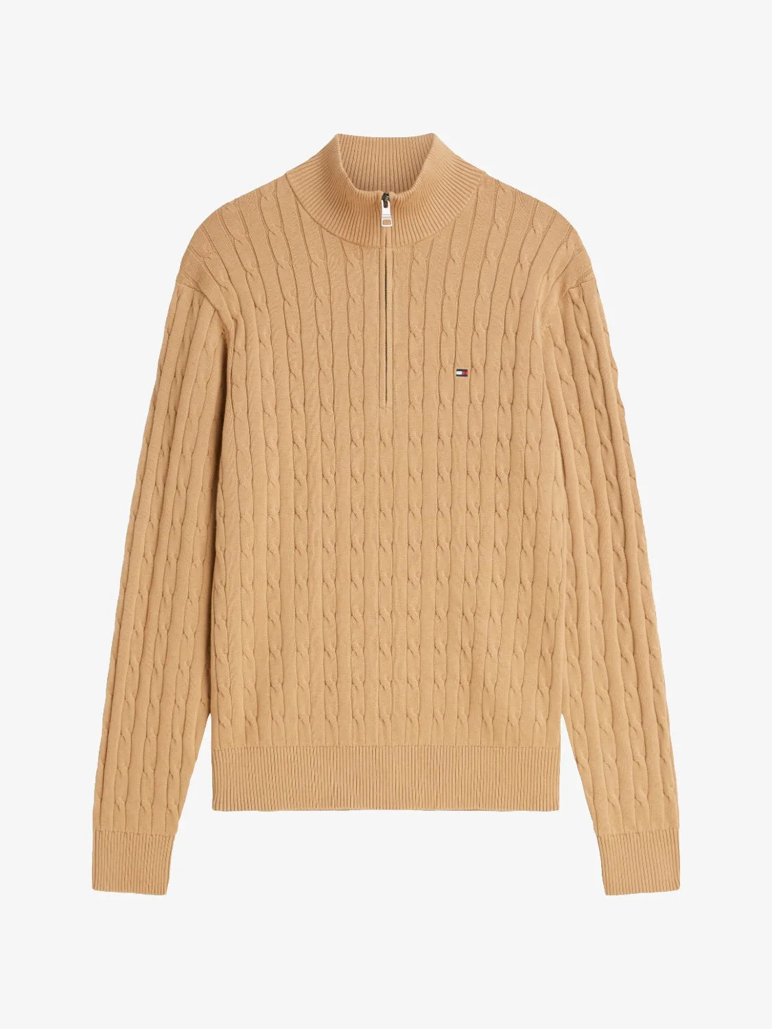 pull-camionneur-tommy-hilfiger-beige-homme-MW0MW36532RBC-a-plat