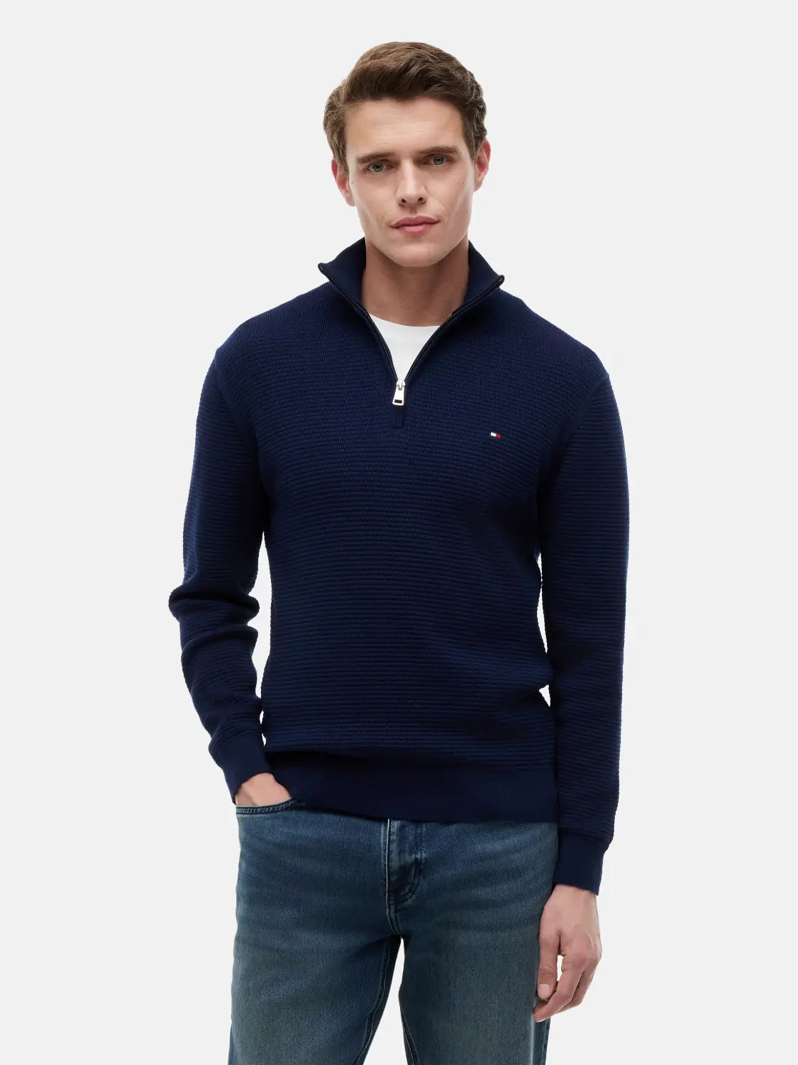 pull-camionneur-tommy-hilfiger-marine-coton-face
