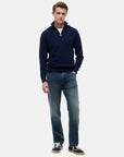 pull-camionneur-tommy-hilfiger-marine-coton-porte