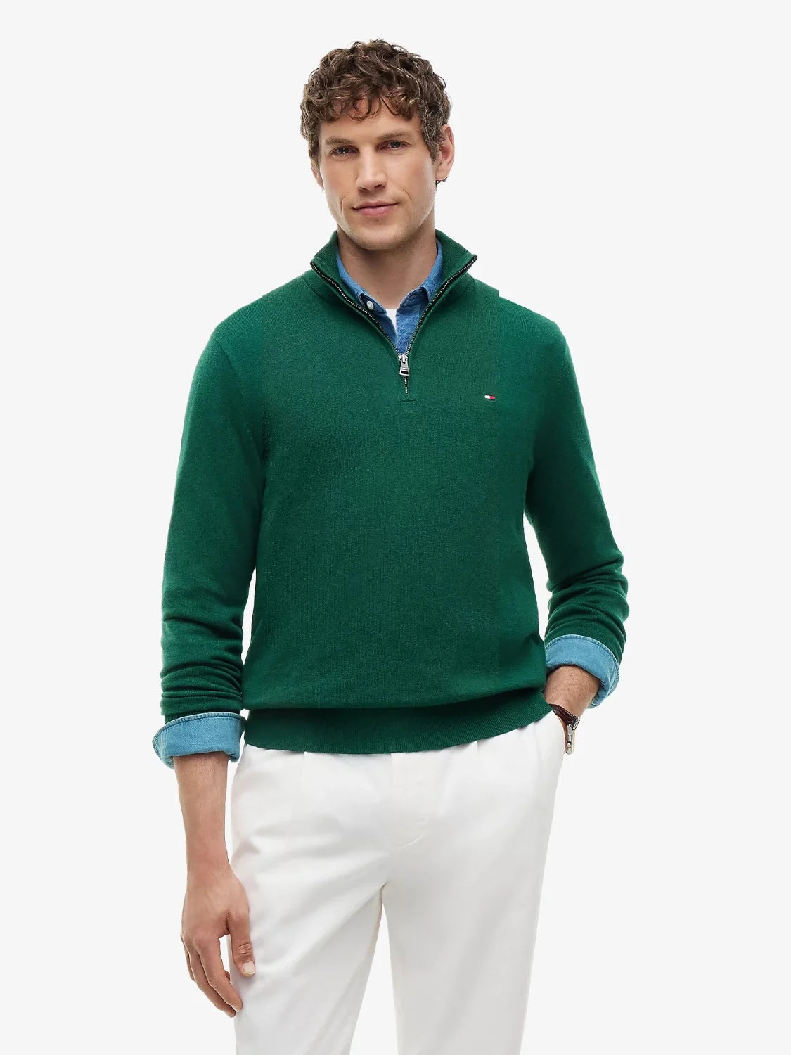pull-camionneur-tommy-hilfiger-vert-MW0MW28049MQ7-face