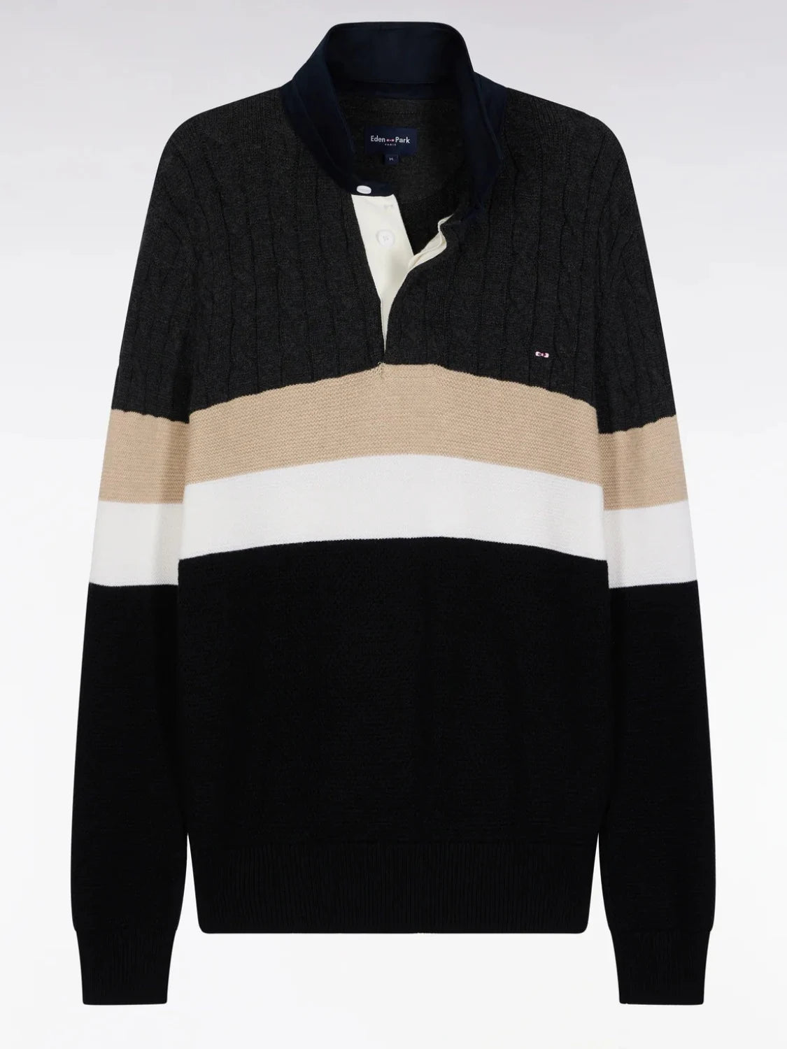 pull-col-polo-eden-park-gris-homme-a-plat