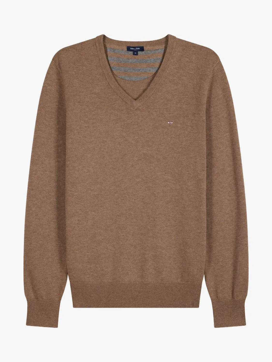 pull-col-v-eden-park-marron-homme-H26MAIPU0003MAC3-a-plat