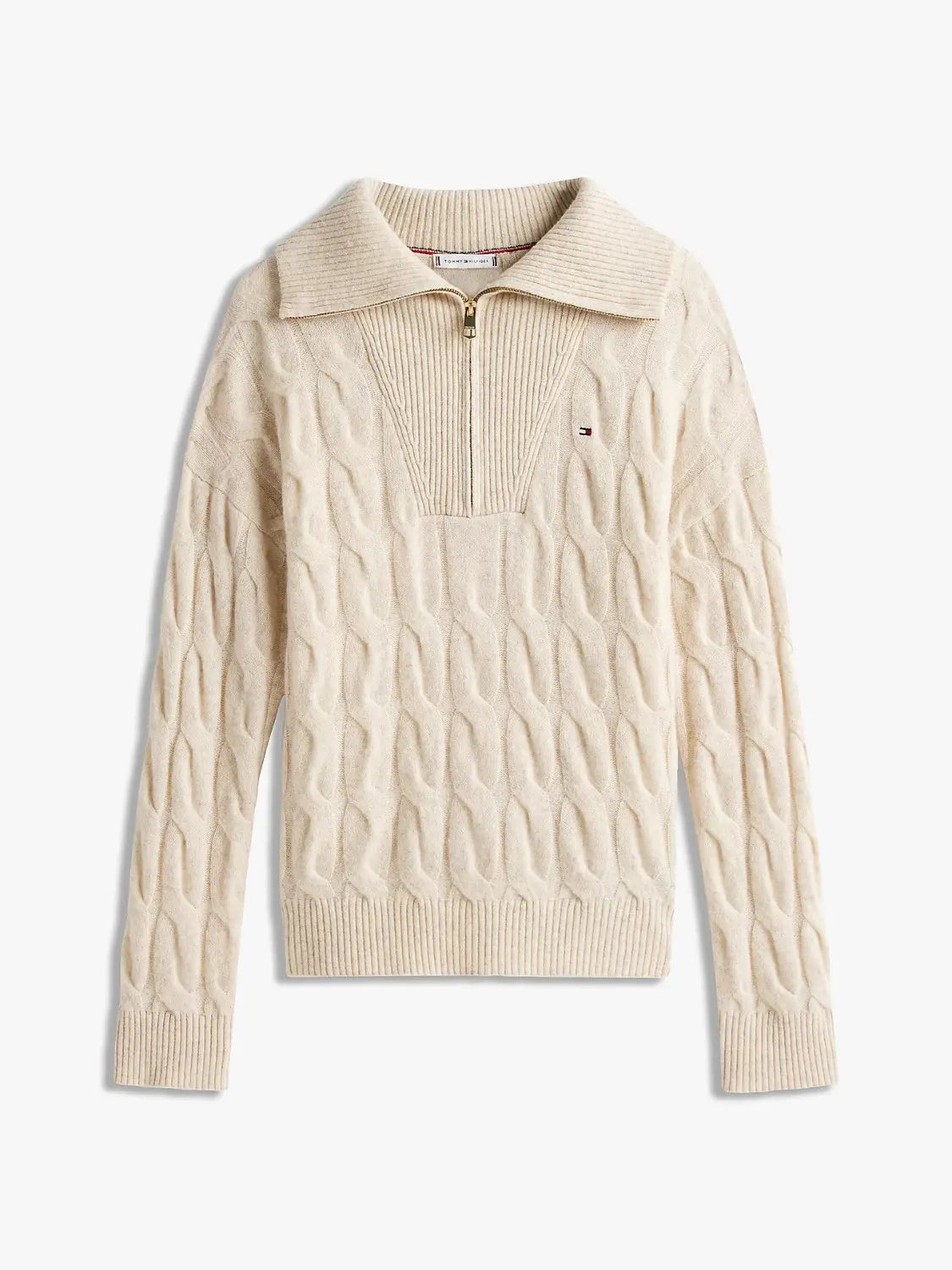 pull-femme-torsade-tommy-hilfiger-femme-beige-a-plat