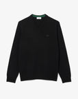 pull-lacoste-laine-noir-homme-a-plat
