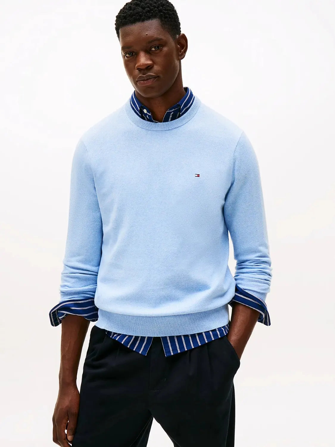 pull-tommy-hilfiger-cachemire-bleu-homme-face