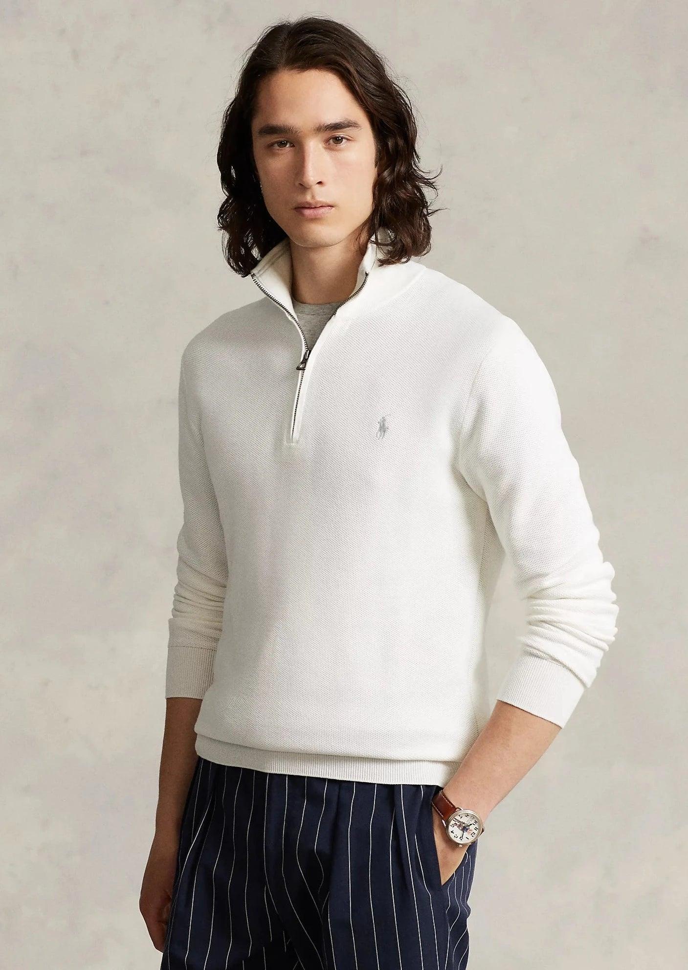 Pull demi-zip Ralph Lauren blanc - Georgespaul