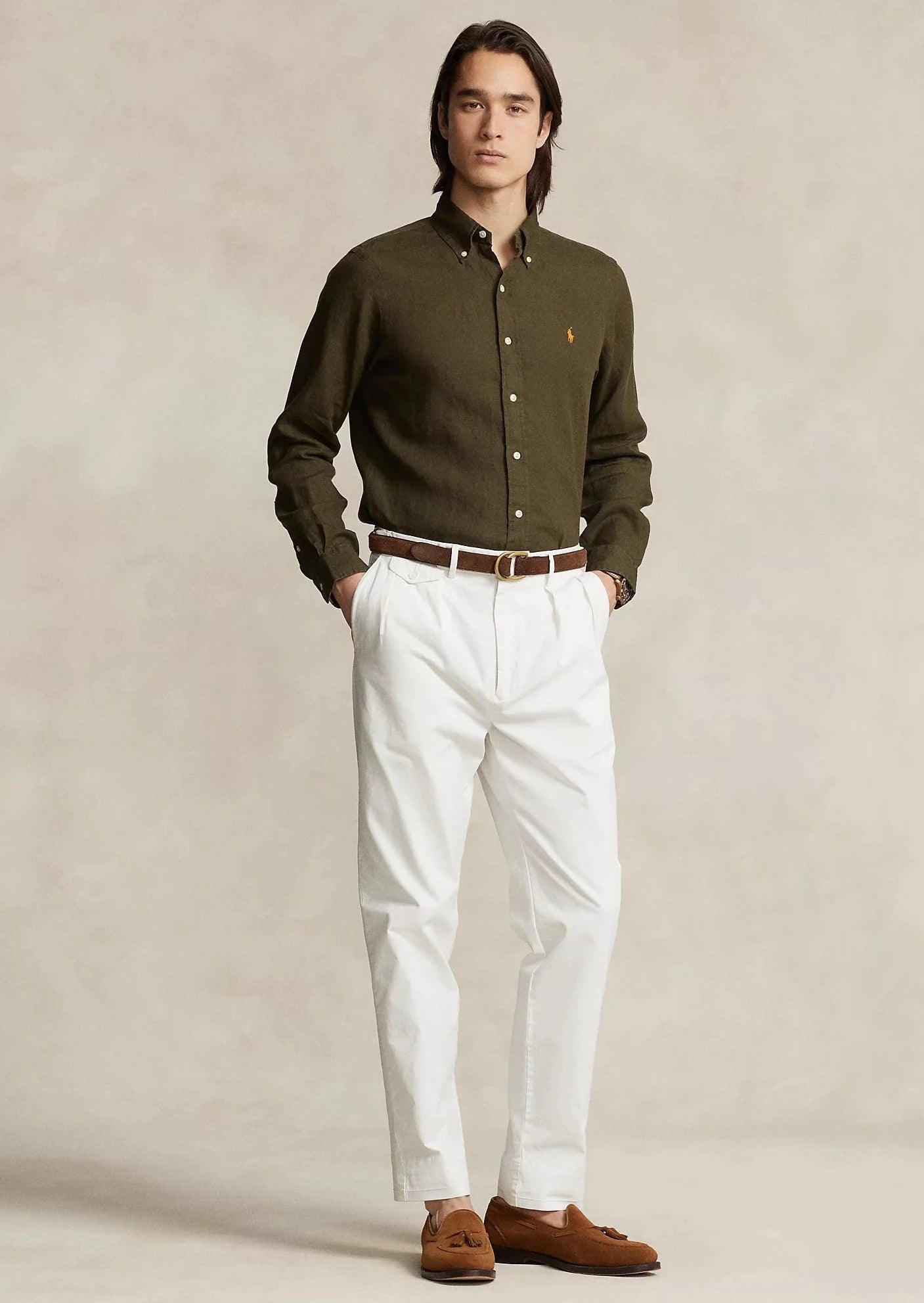 Chemise Ralph Lauren kaki en lin - Georgespaul