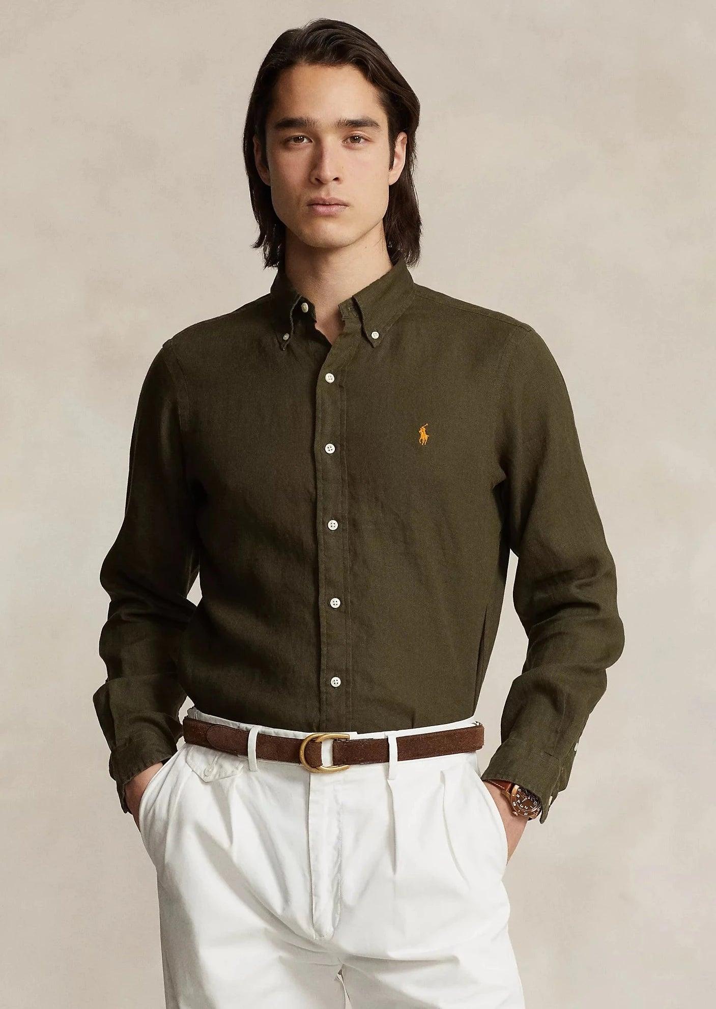 Chemise Ralph Lauren kaki en lin - Georgespaul