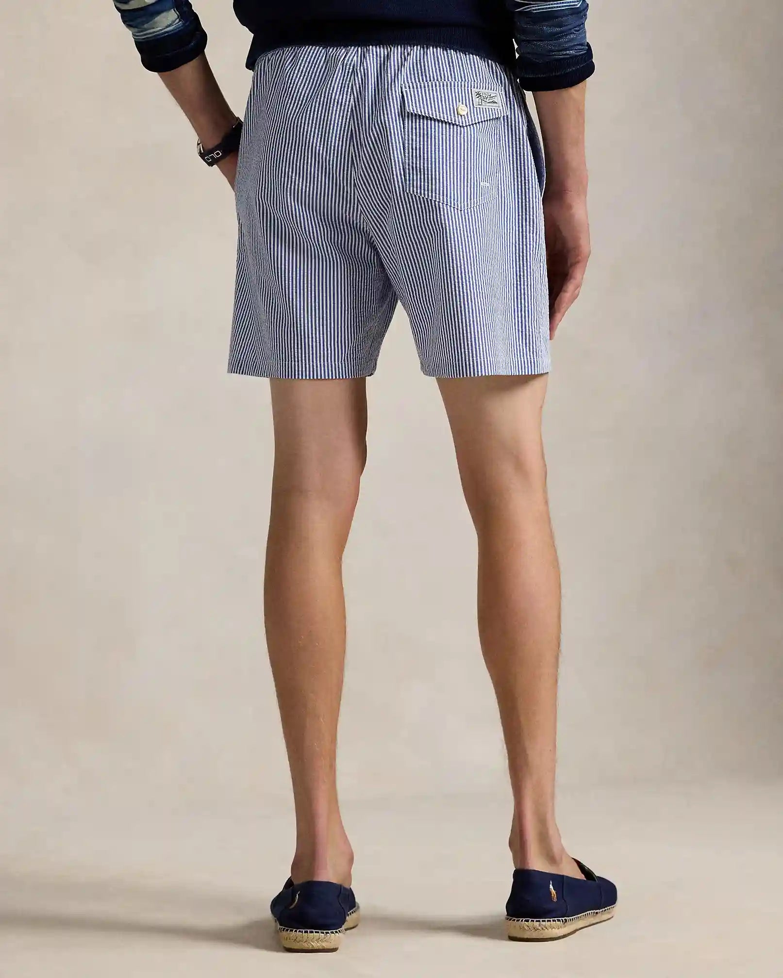 short-de-bain-raye-ralph-lauren-bleu-homme-dos