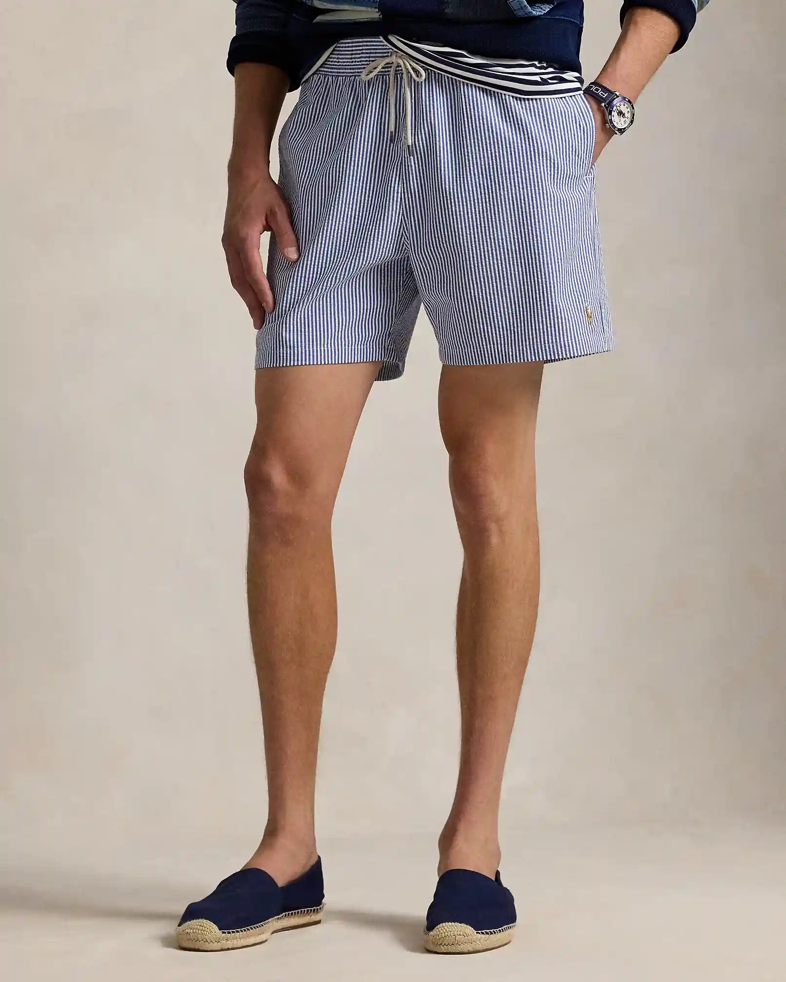 short-de-bain-raye-ralph-lauren-bleu-homme-facemoitie