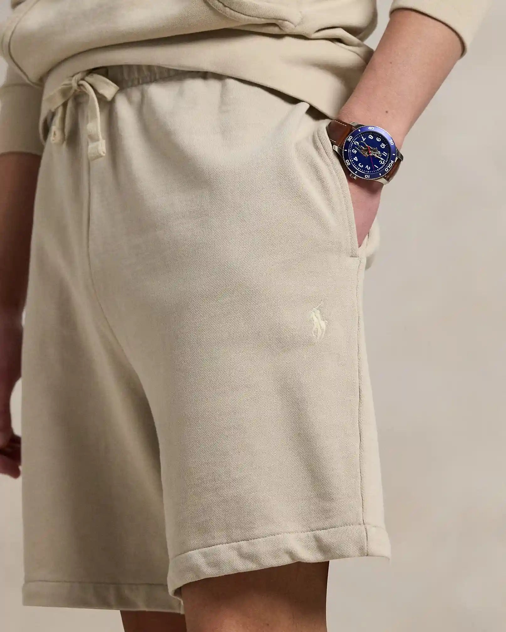 short-en-molleton-ralph-lauren-beige-homme-zoom