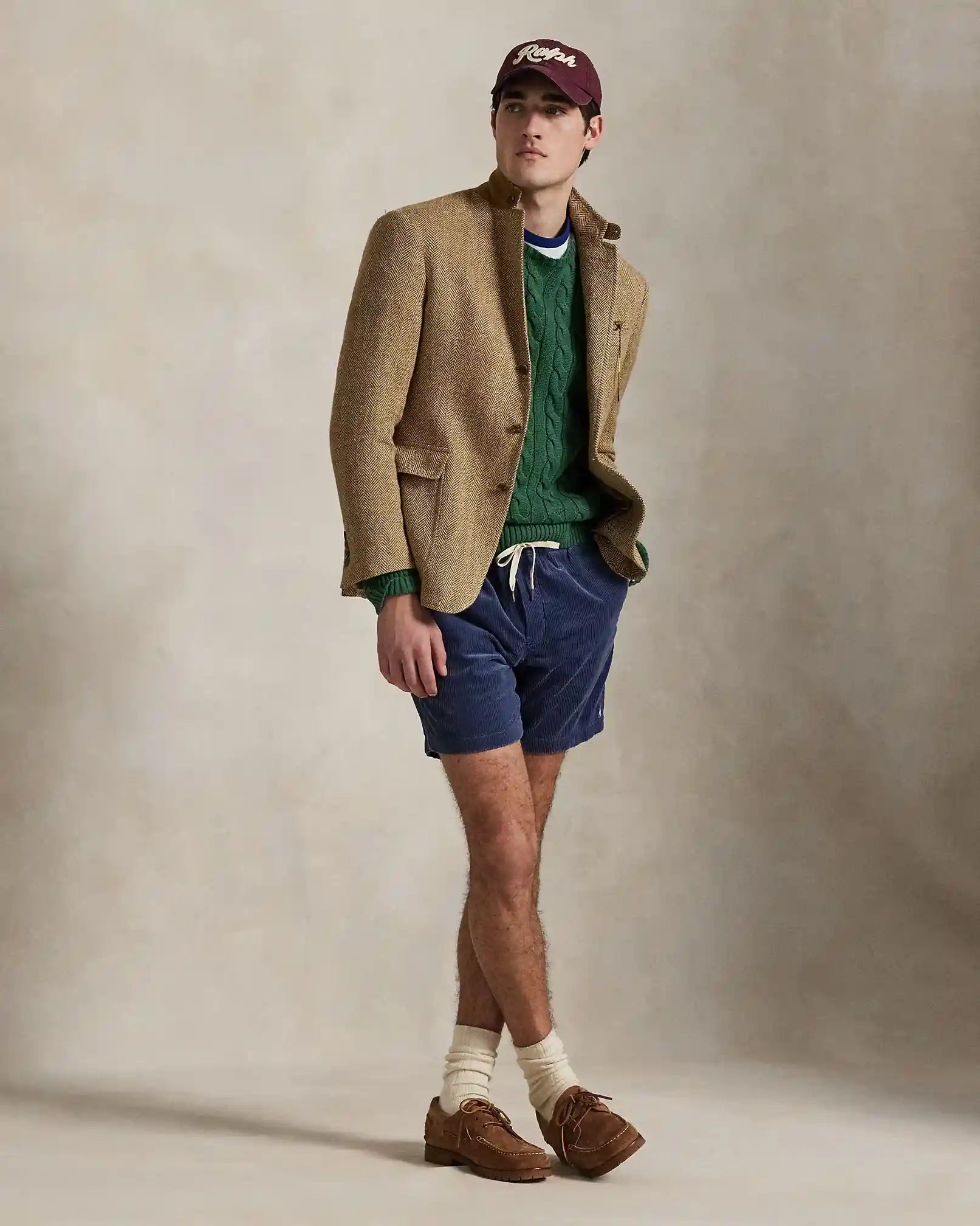 short-en-velours-ralph-lauren-marine-homme-porte