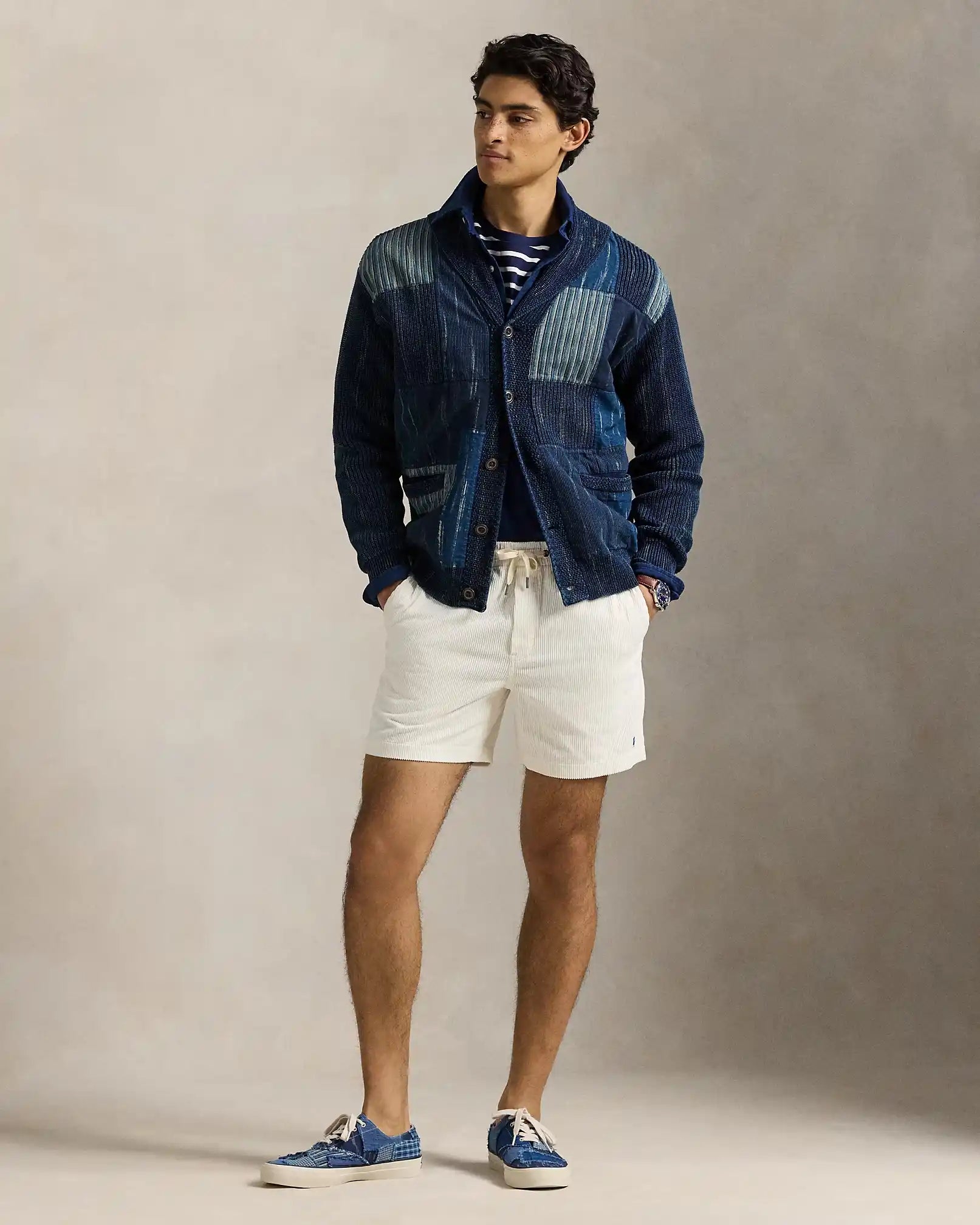 short-ralph-lauren-homme-blanc-porte