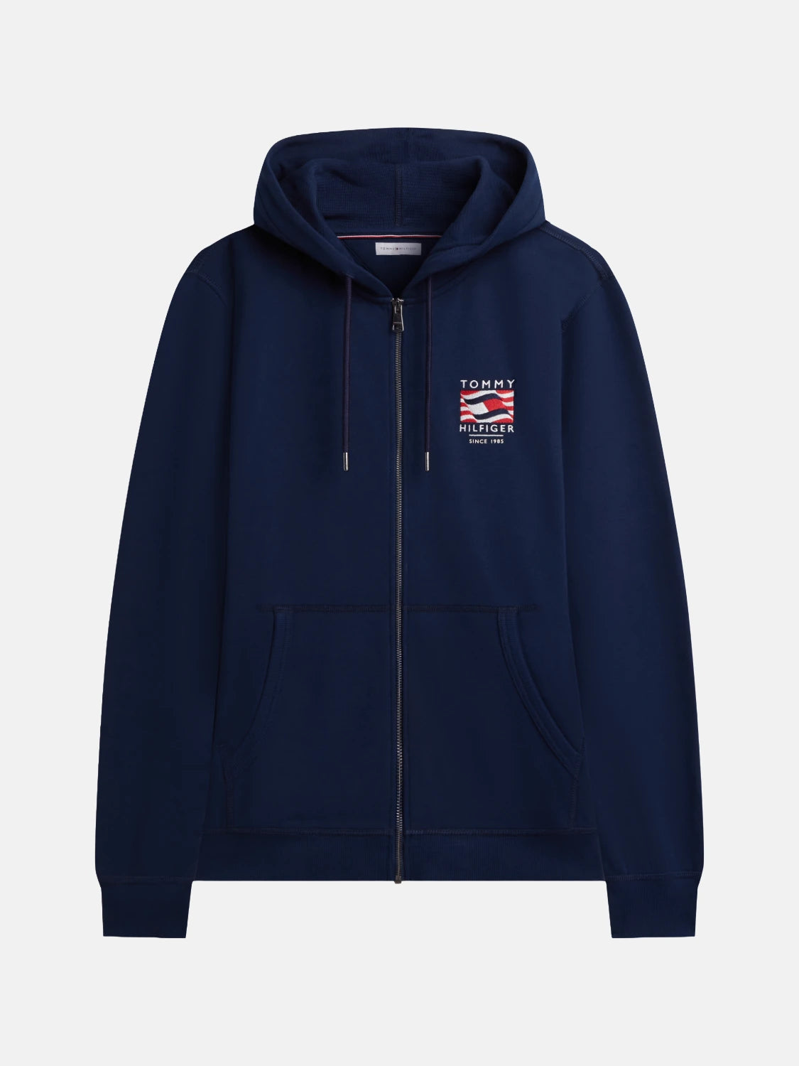 sweat-a-capuche-tommy-hilfiger-marine-a-plat