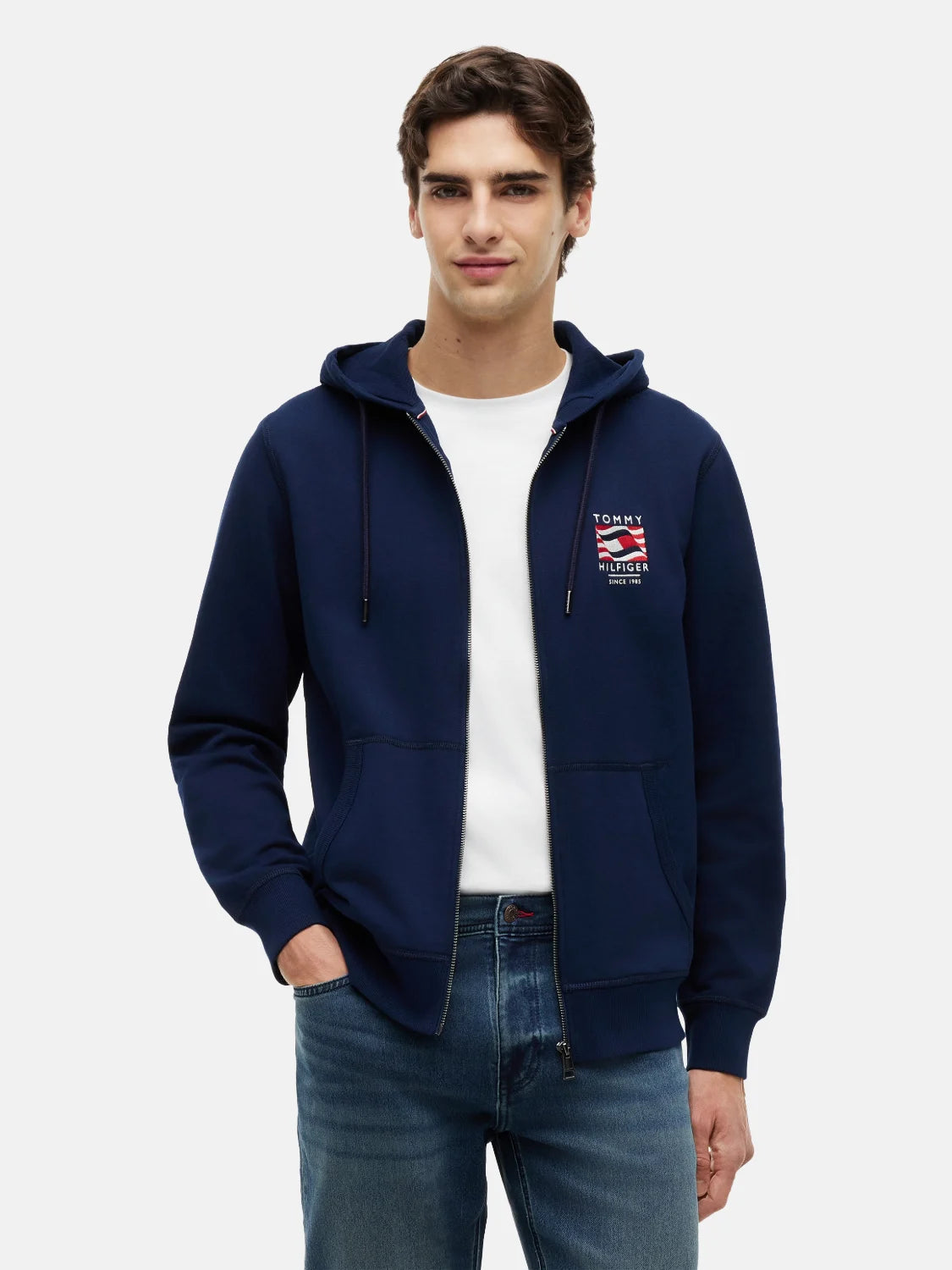 sweat-a-capuche-tommy-hilfiger-marine-face