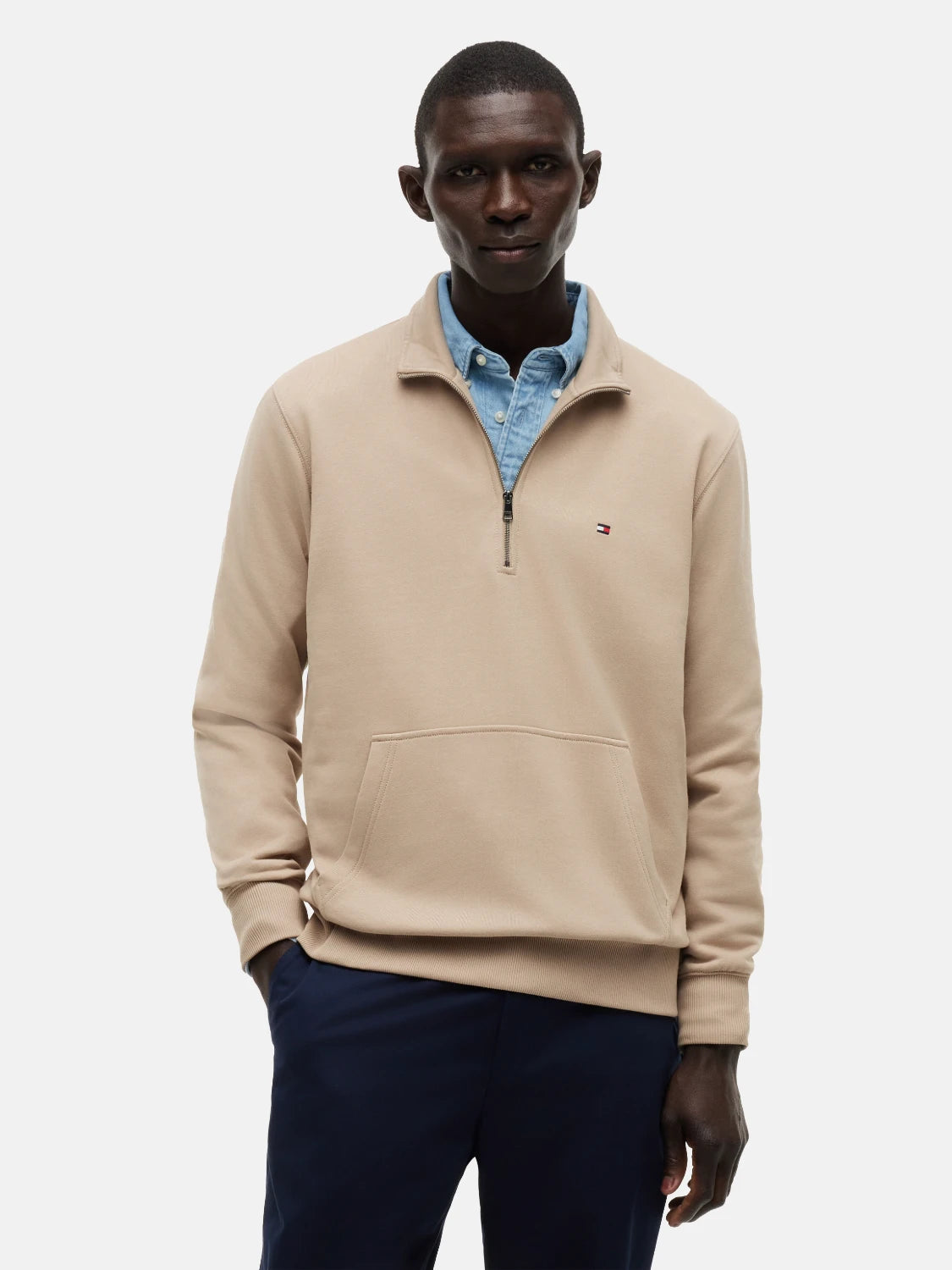 sweat-camionneur-tommy-hilfiger-beige-face