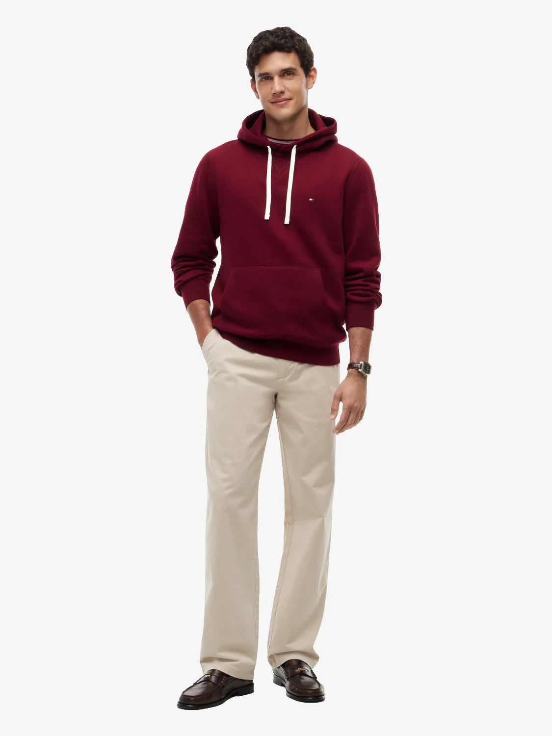 sweat-capuche-tommy-bordeaux-porte-mw0mw39997vlp