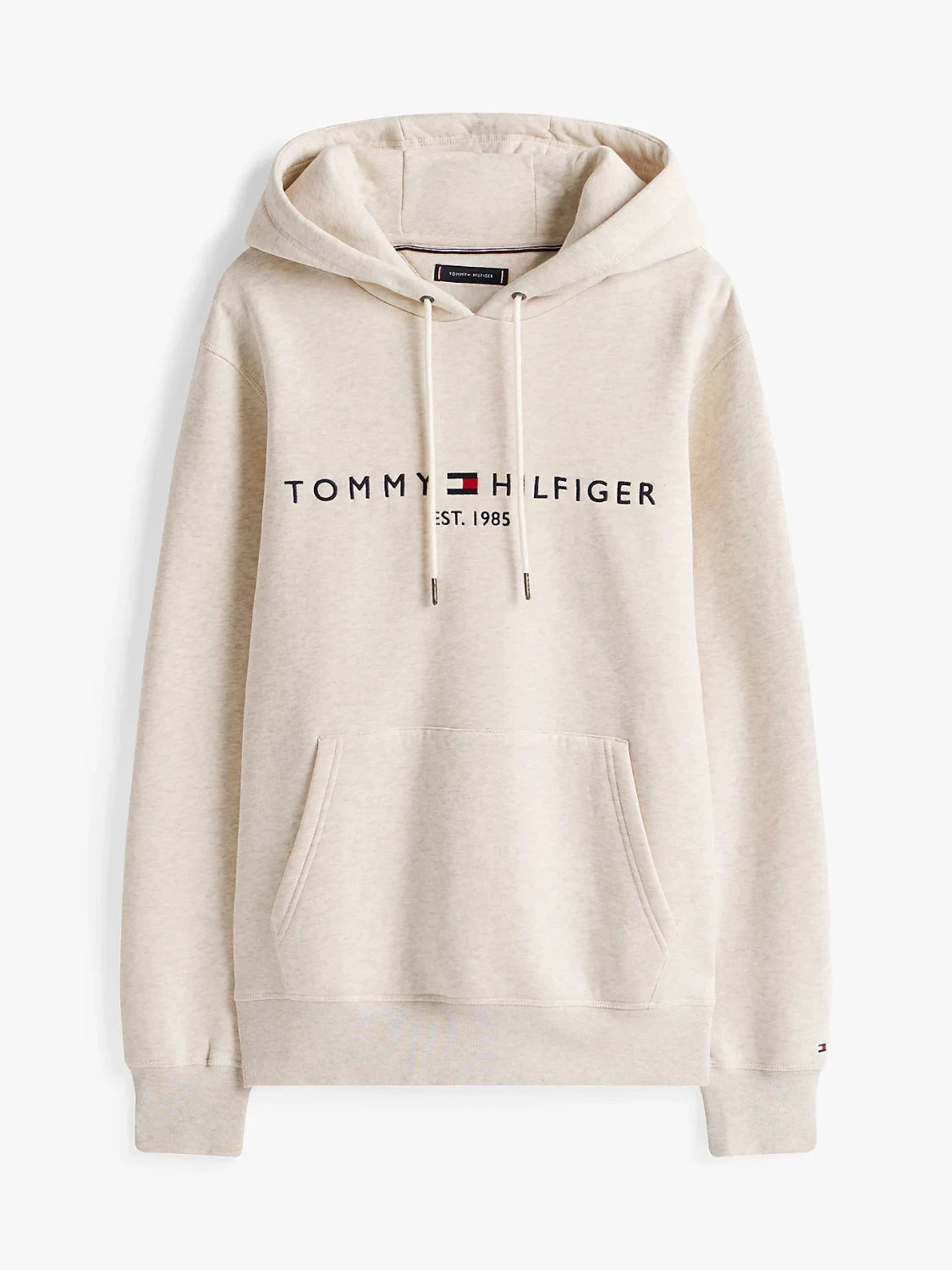 sweat-capuche-tommy-hilfiger-beige-homme-a-plat