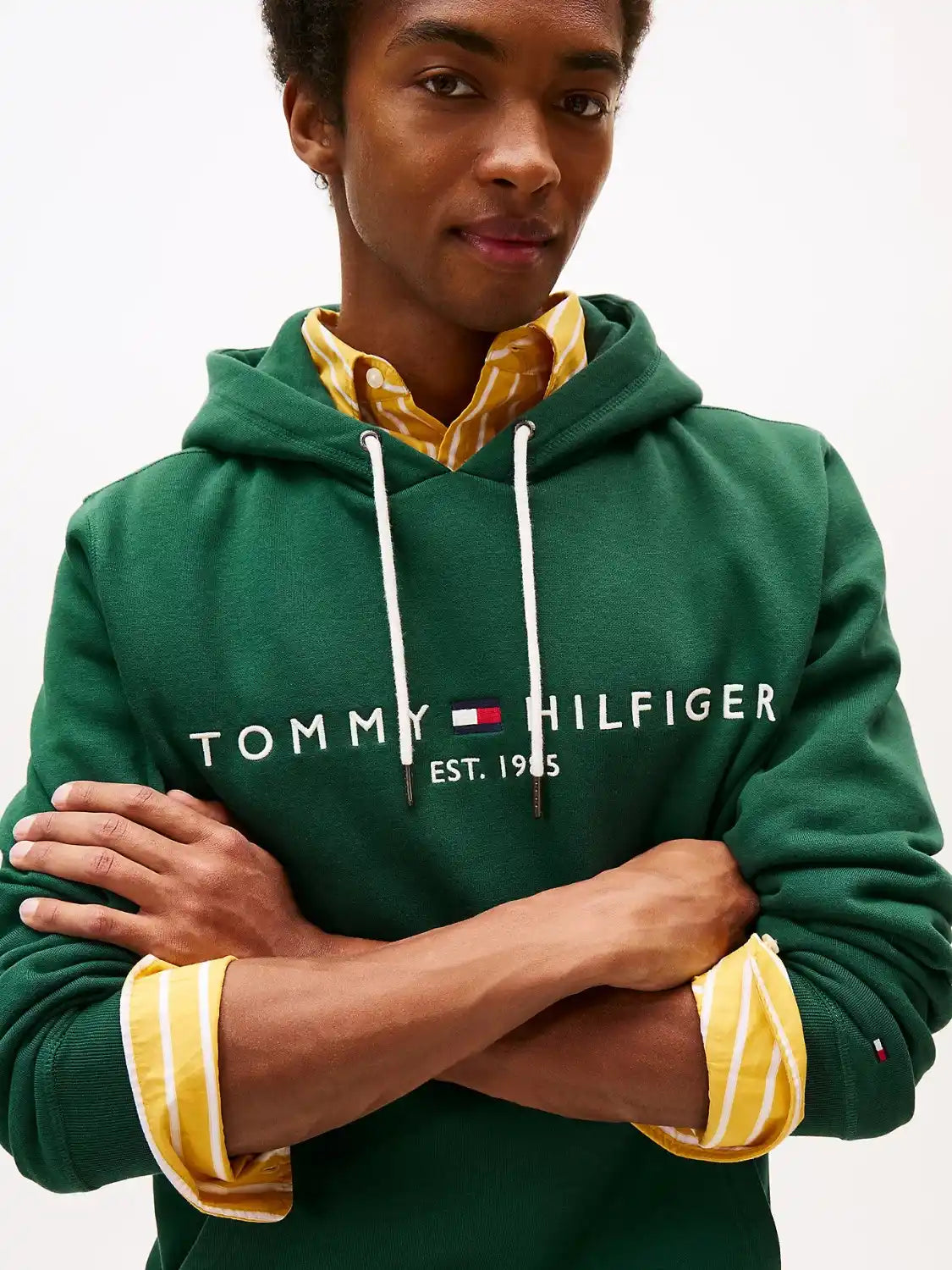 sweat-capuche-tommy-hilfiger-vert-homme-zoom