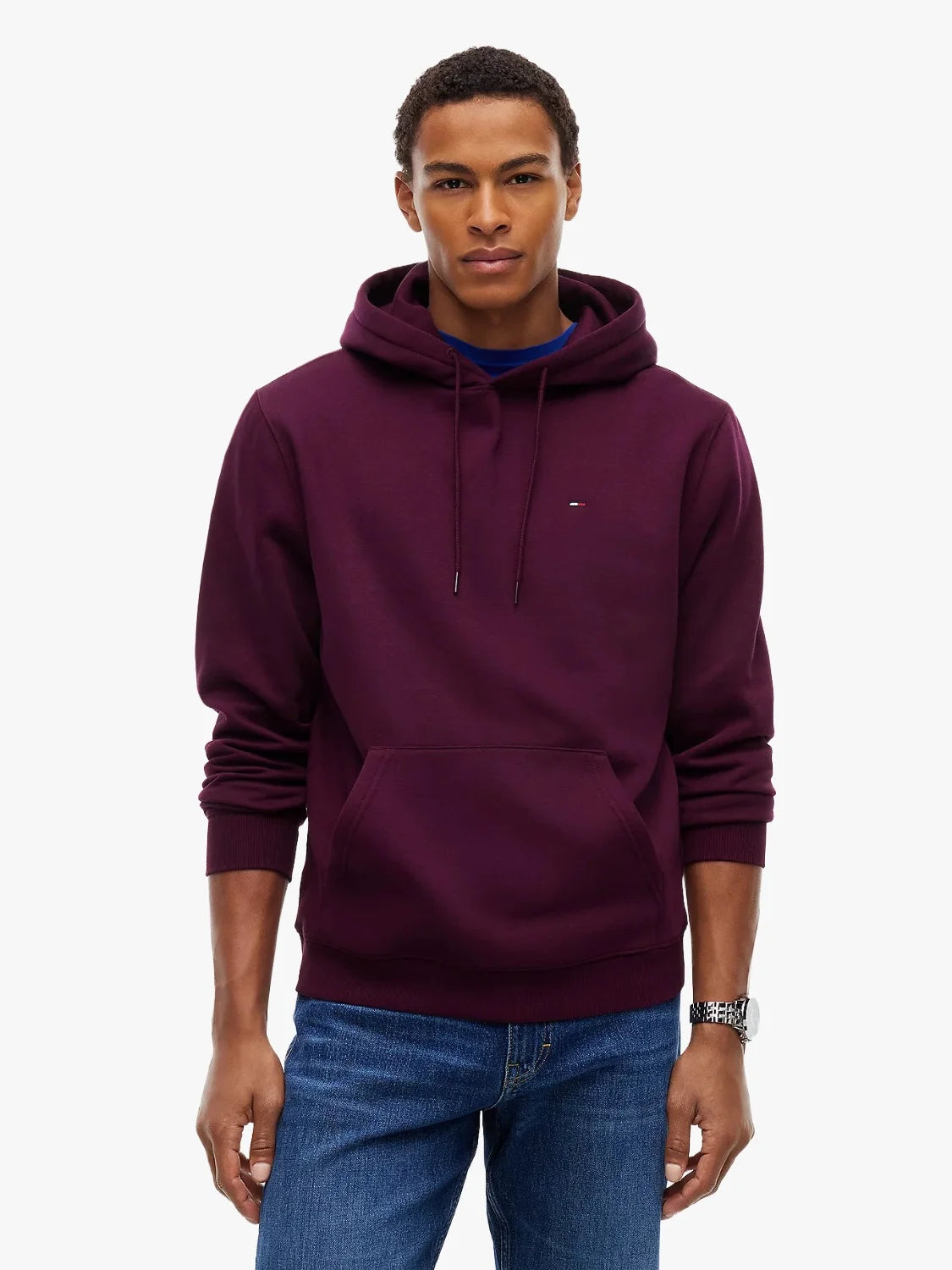 sweat-capuche-tommy-jeans-bordeaux-homme-DM0DM20742V11-face