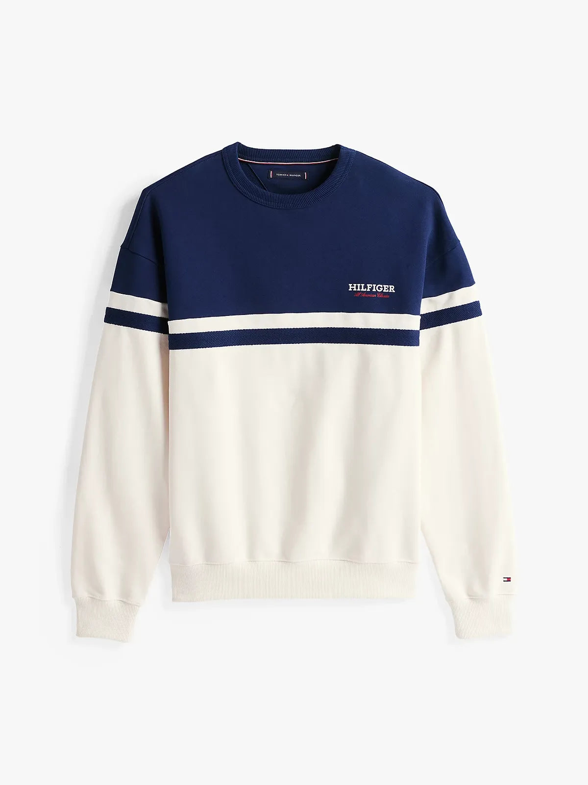 sweat-tommy-hilfiger-homme-marine-a-plat