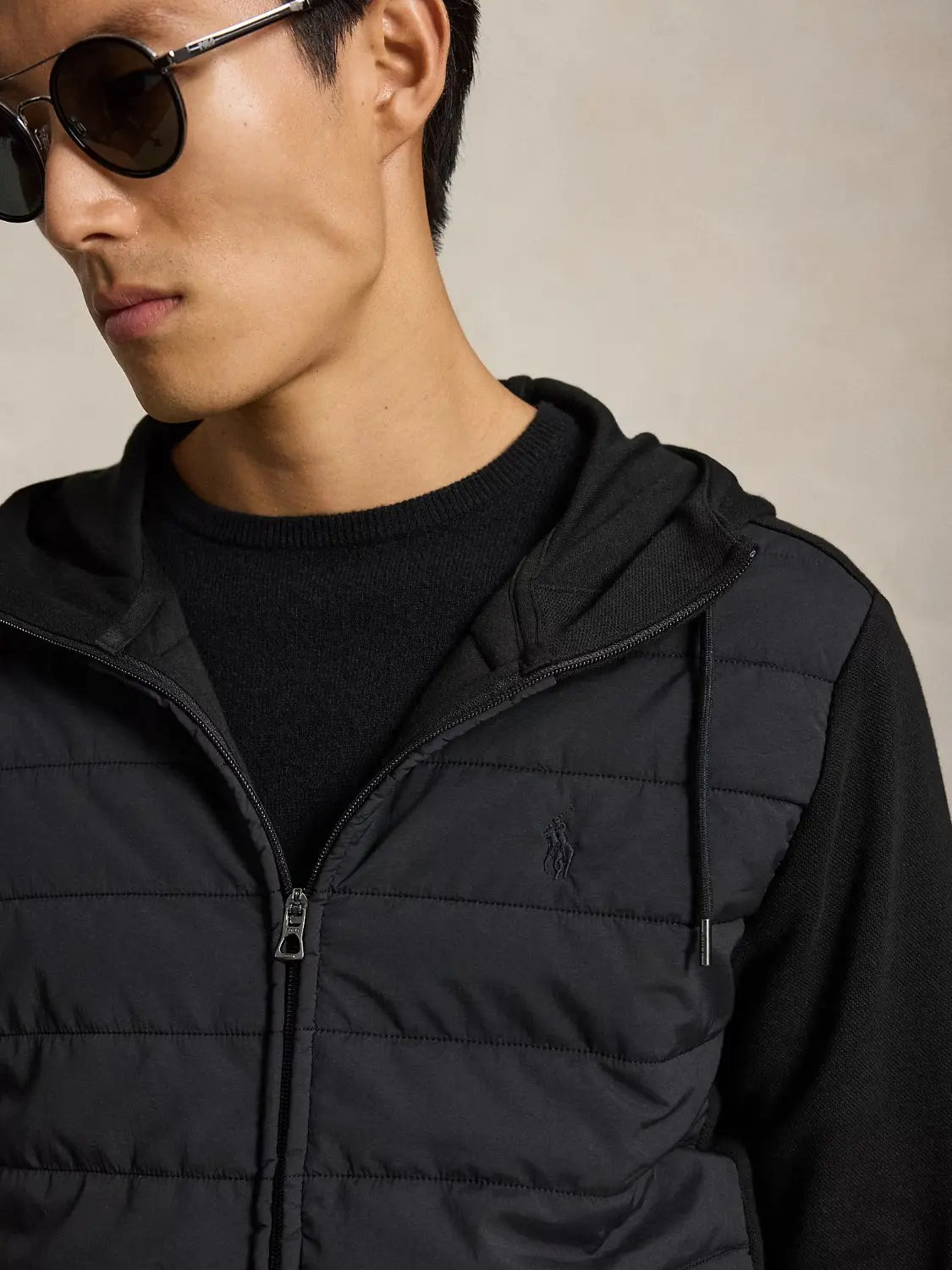 sweat-zippe-bi-matiere-ralph-lauren-noir-710B27138003-zoom