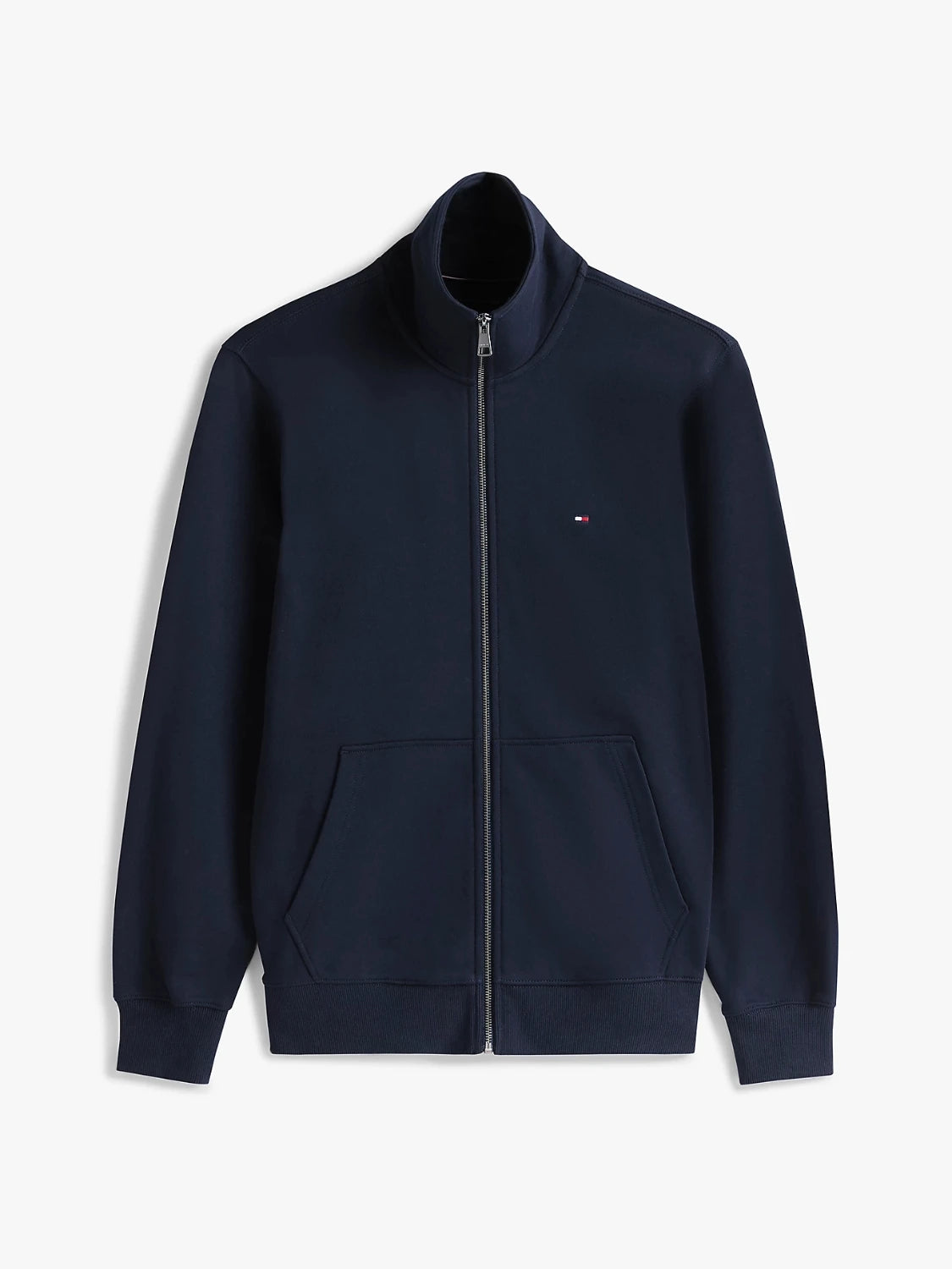 sweat-zippe-homme-marine-a-plat