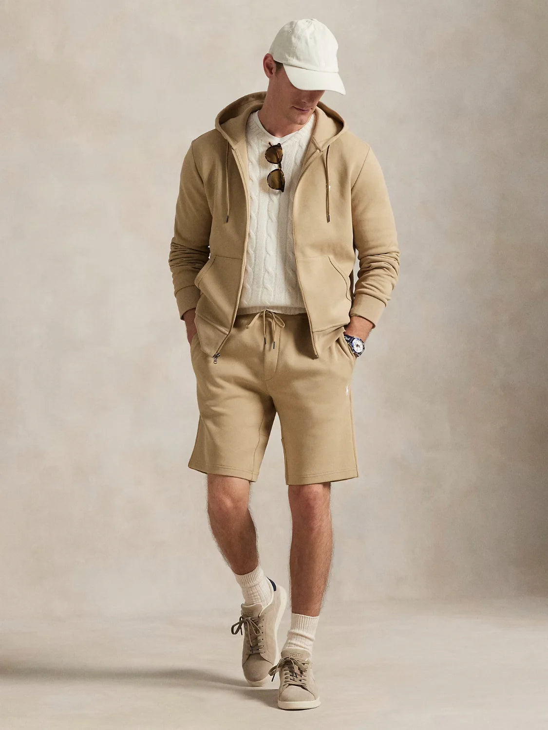 sweat-zippe-ralph-lauren-beige-homme-porte