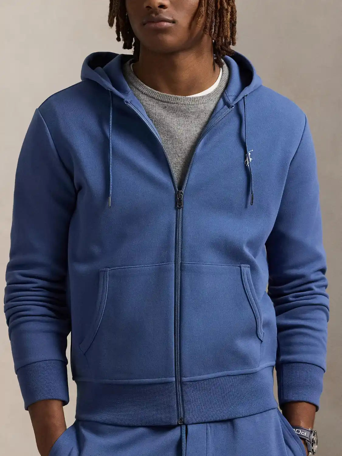 sweat-zippe-ralph-lauren-bleu-homme-zoom