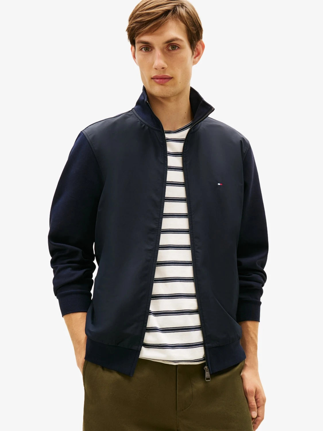 sweatshirt-zippe-tommy-hilfiger-marine-homme-face