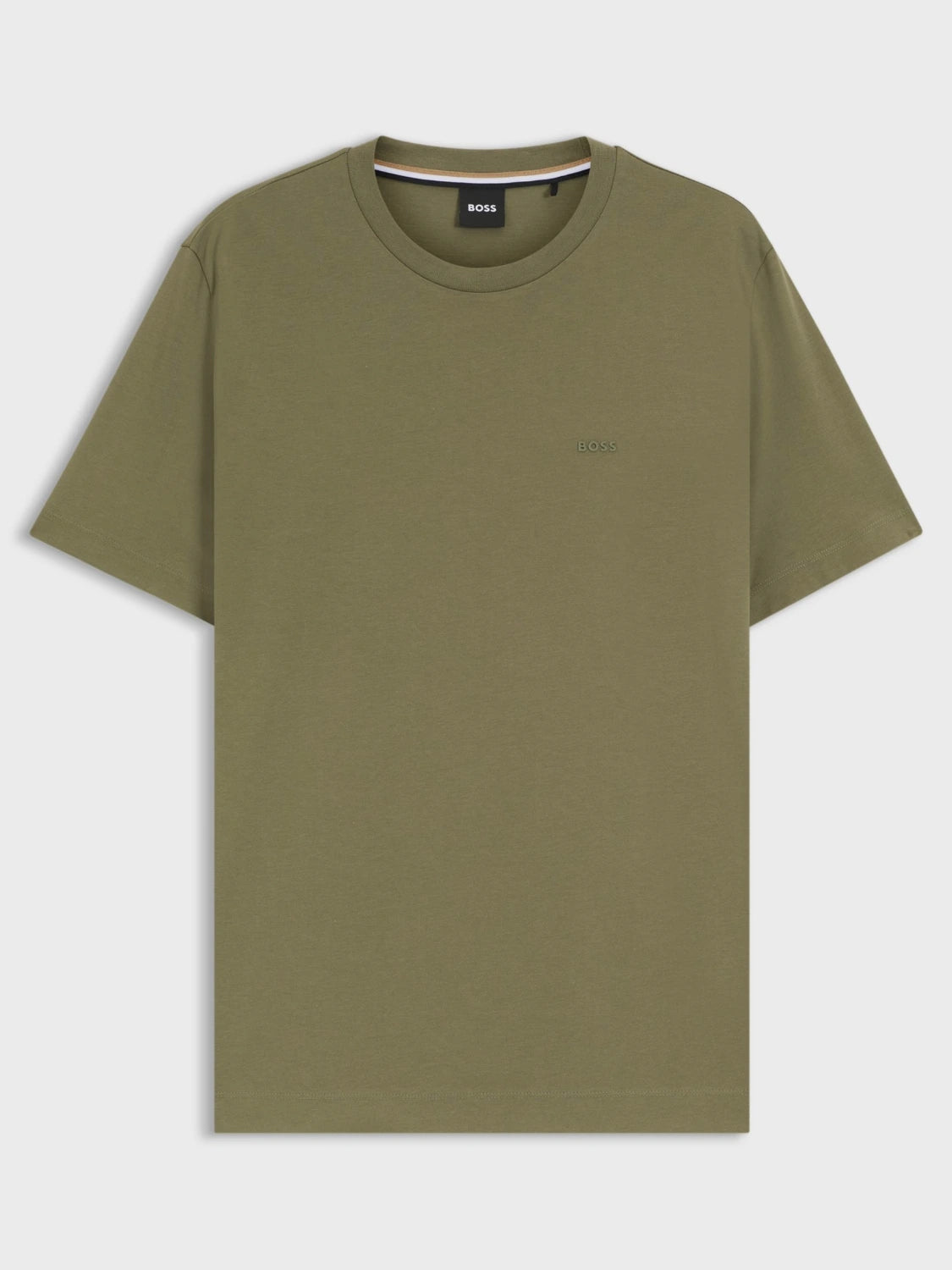 t-shirt-boss-homme-kaki-a-plat