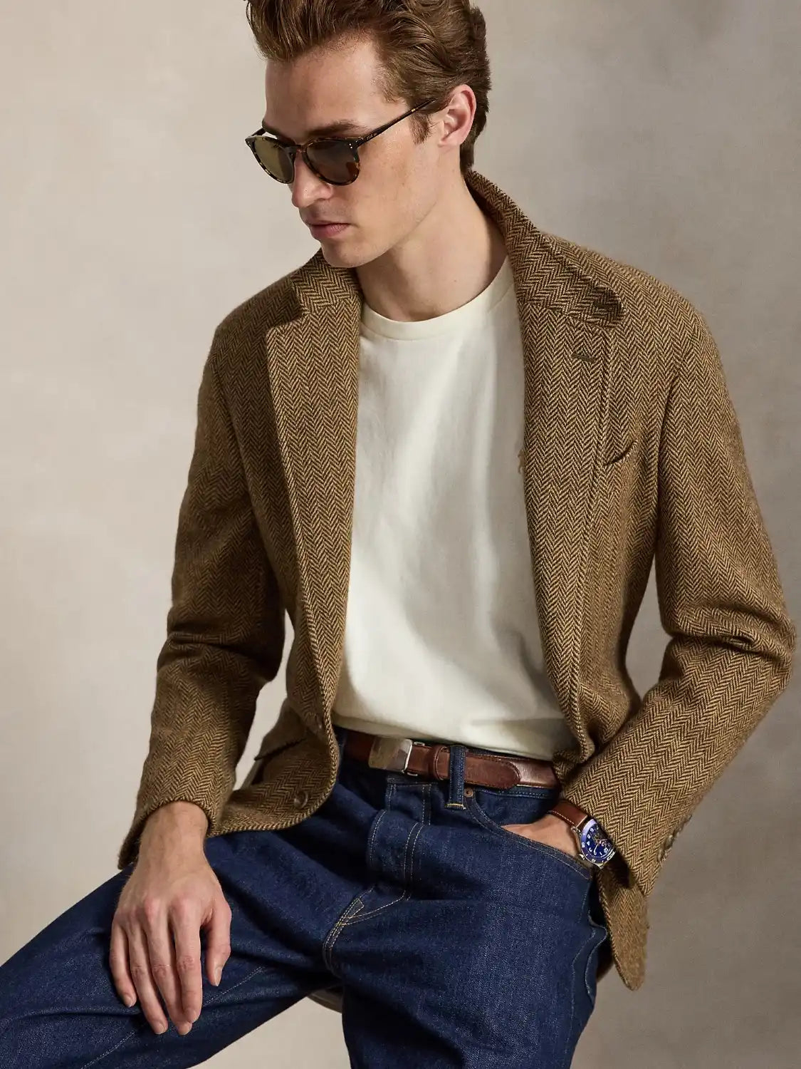 t-shirt-ralph-lauren-beige-homme-10B31422005-porte-face