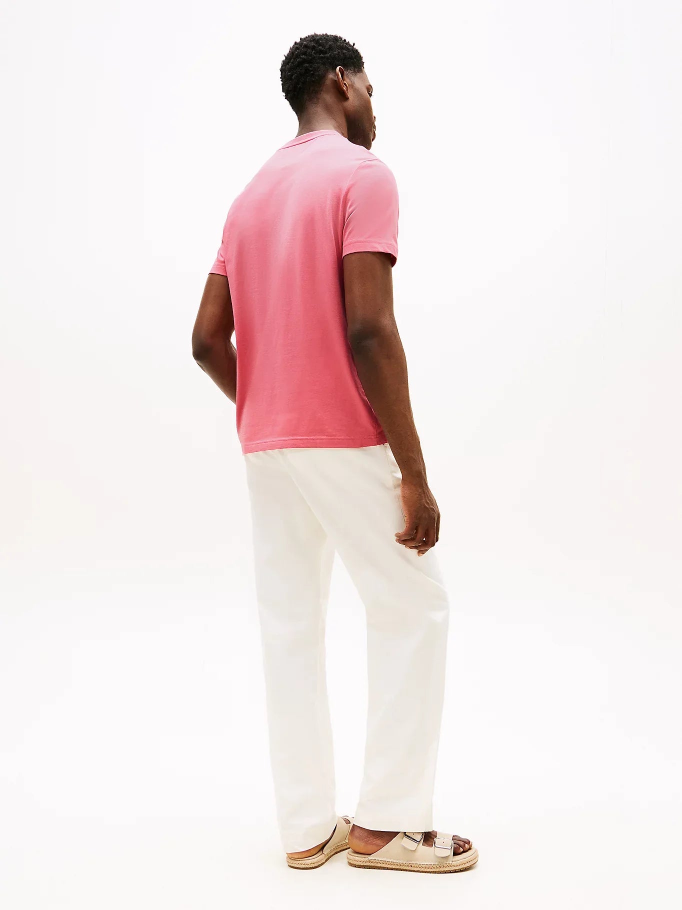 t-shirt-tommy-hilfiger--homme-rose-dos