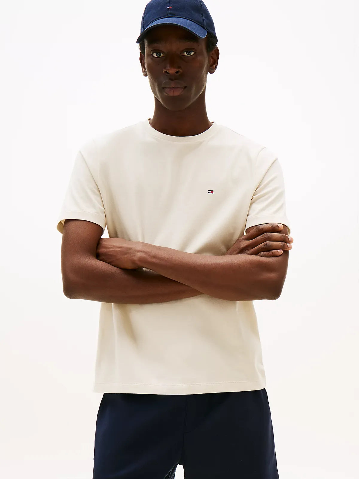 t-shirt-tommy-hilfiger-homme-beige-face