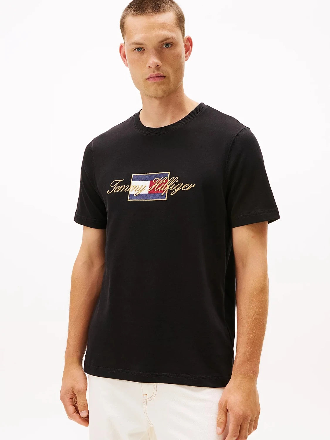 t-shirt-tommy-hilfiger-noir-homme-face