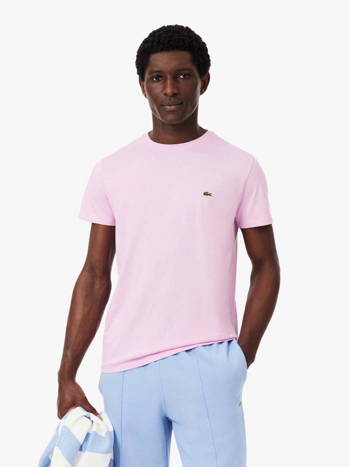 tshirt-lacoste-rose-homme-TH6709-00 Z4H-face