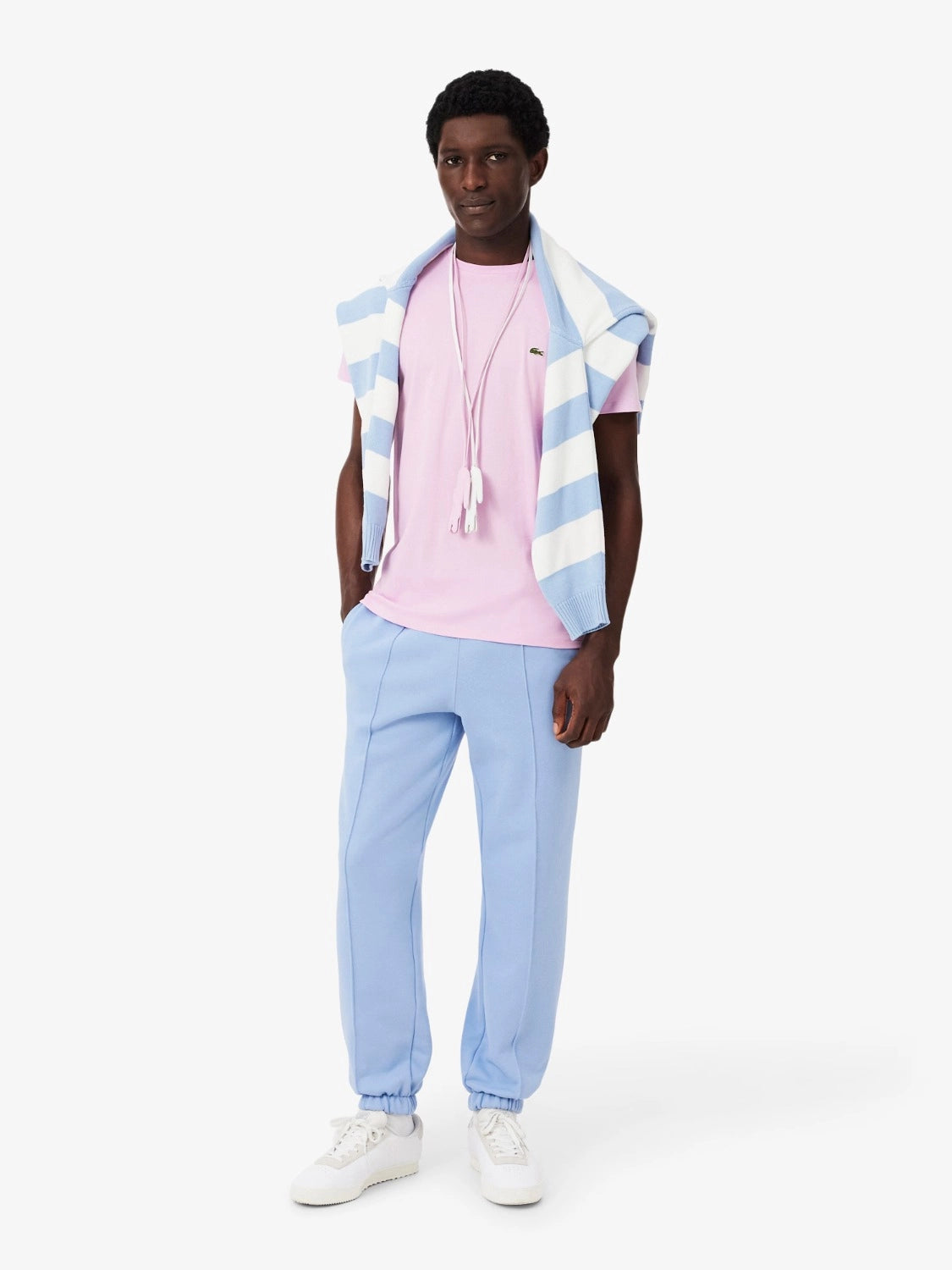 tshirt-lacoste-rose-homme-TH6709-00 Z4H-porte