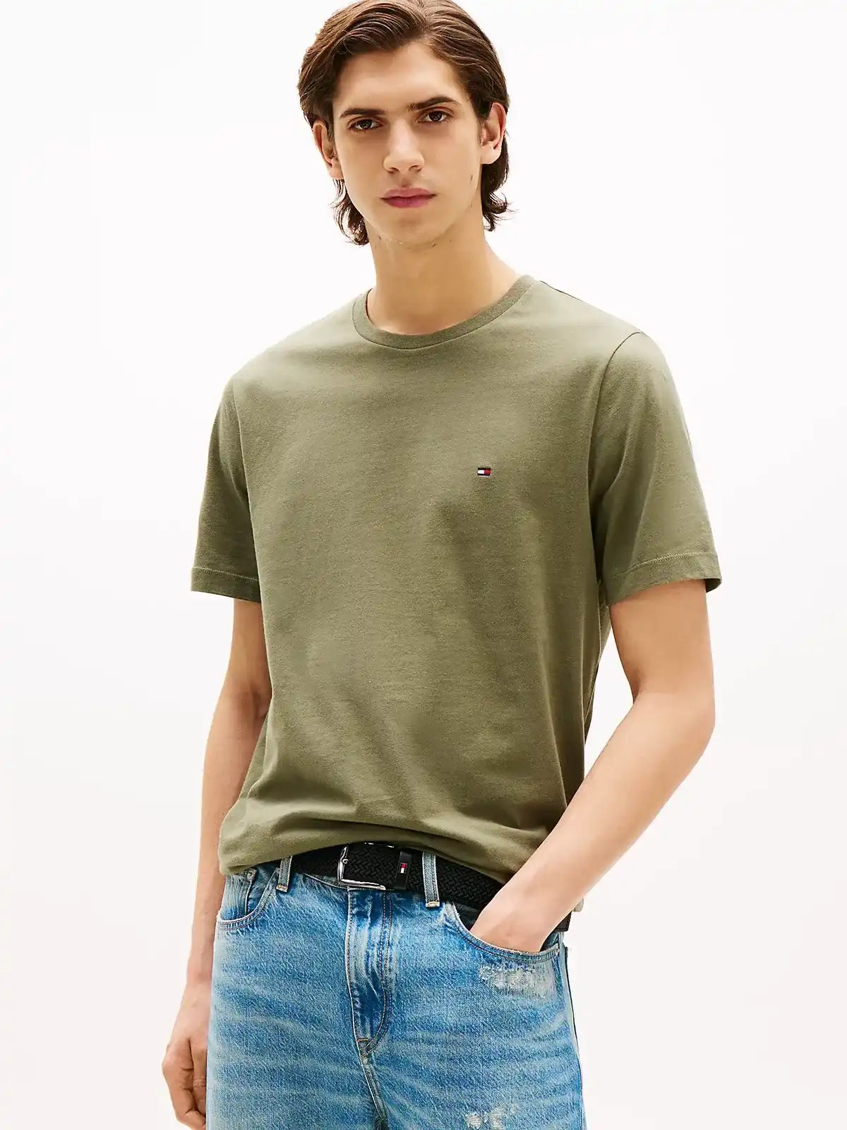 tshirt-tommy-hilfiger-homme-kaki-face