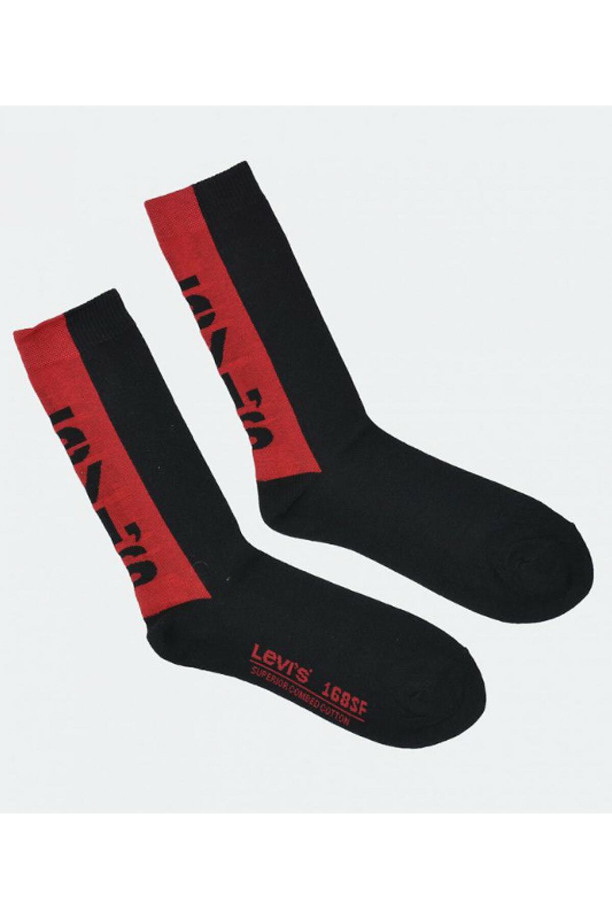 Lot de 2 paires de chaussette à logo Levi's® noire et rouge