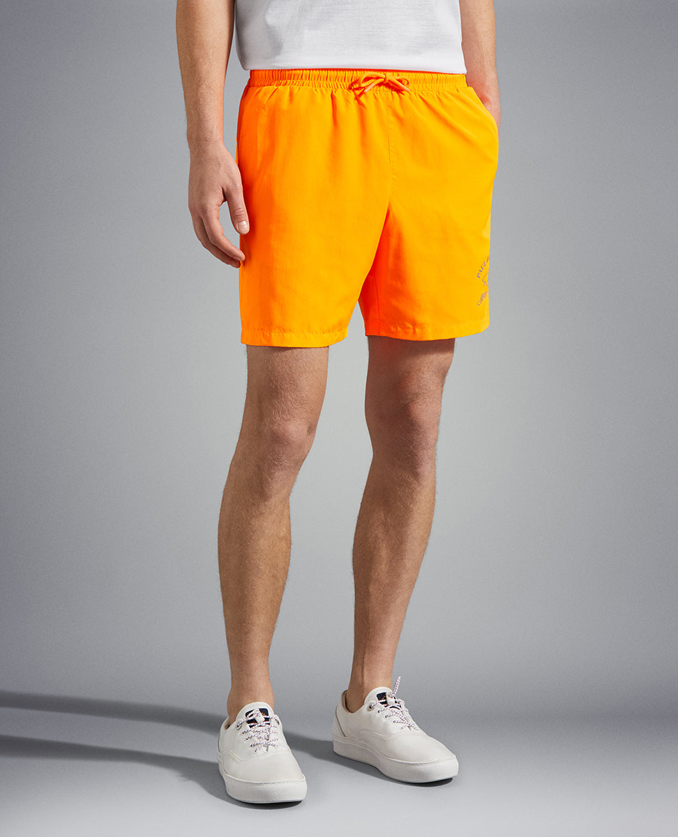 Short de bain à logo pour homme Paul & Shark orange | Georgespaul