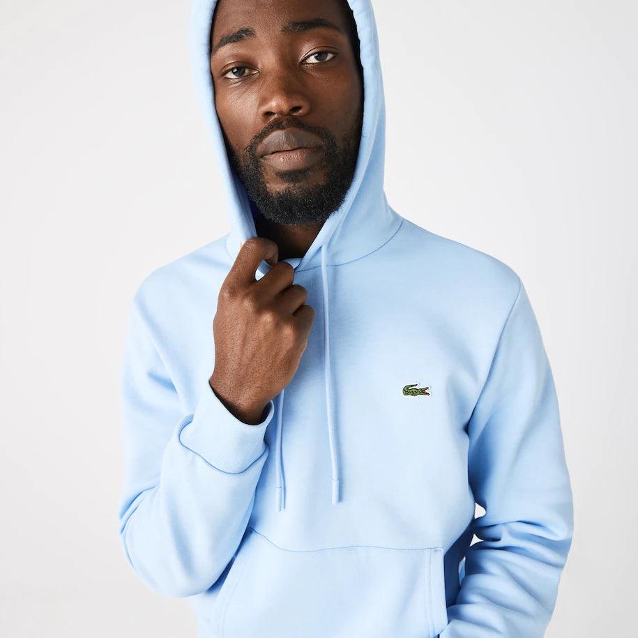 Sweat à capuche Lacoste bleu en coton bio - Georgespaul