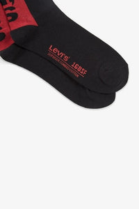 Lot de 2 paires de chaussette à logo Levi's® noire et rouge