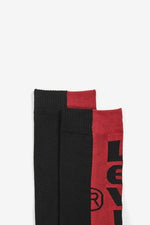 Charger l&#39;image dans la galerie, Lot de 2 paires de chaussette à logo Levi&#39;s® noire et rouge
