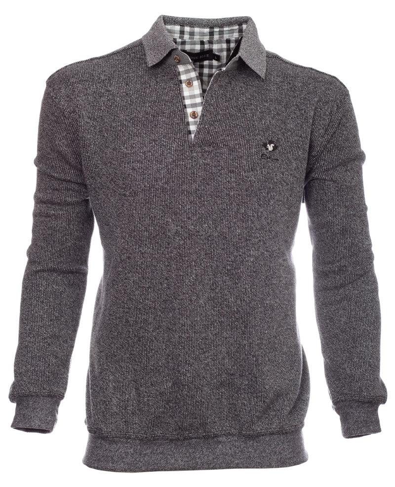 Polo manches longues Ethnic Blue gris - Georgespaul