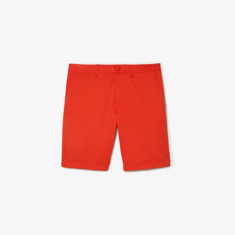 Bermuda slim Lacoste rouge en coton stretch pour homme I Georgespaul