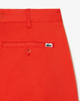 Bermuda slim Lacoste rouge en coton stretch pour homme I Georgespaul